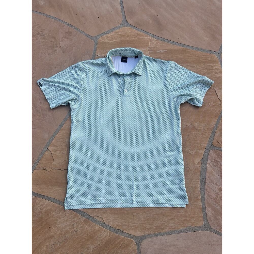 Dunning Golf Polo Shirt Mens Large Green Troon Logo Performance Golf CR